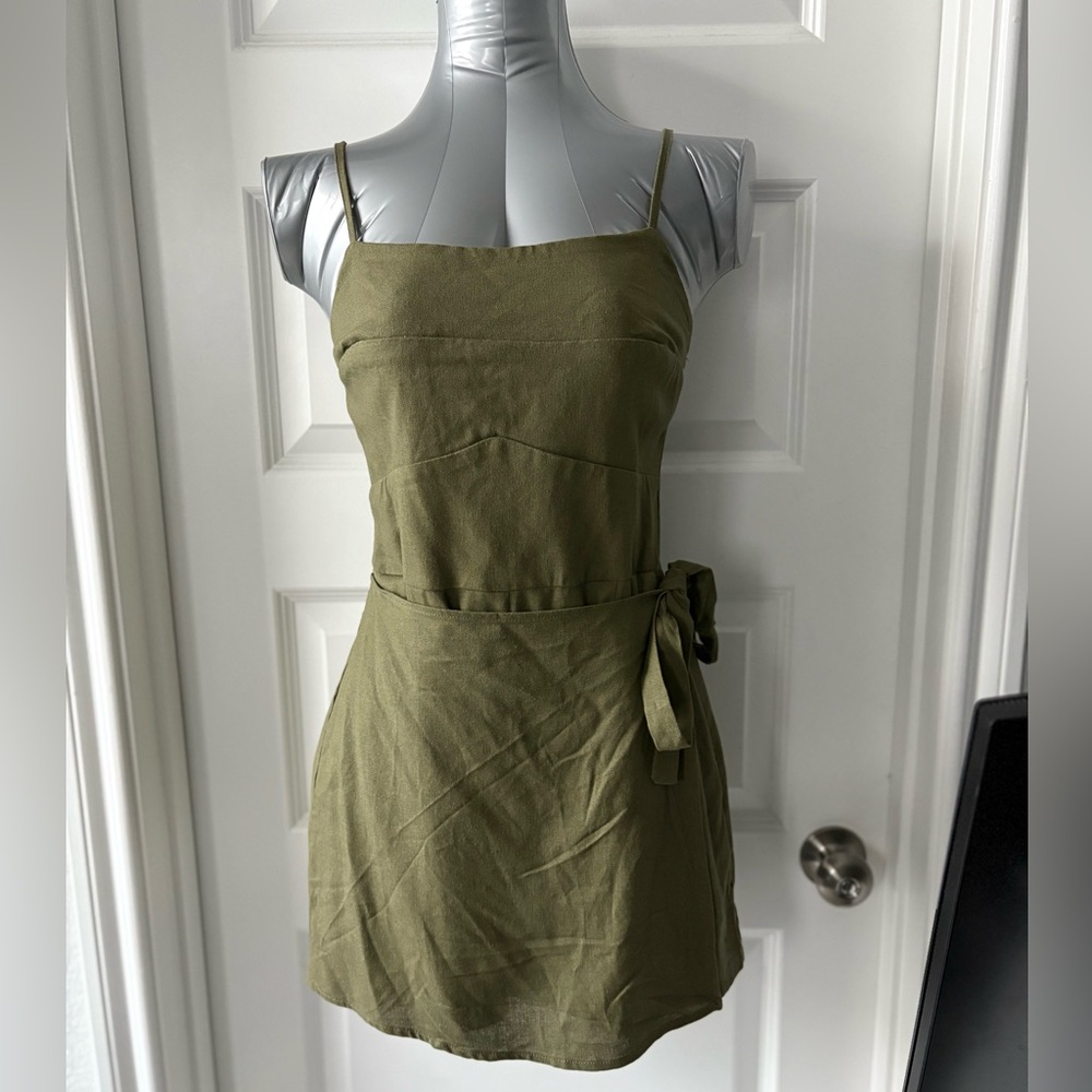 Trixxi Olive Green Mini Skort Dress